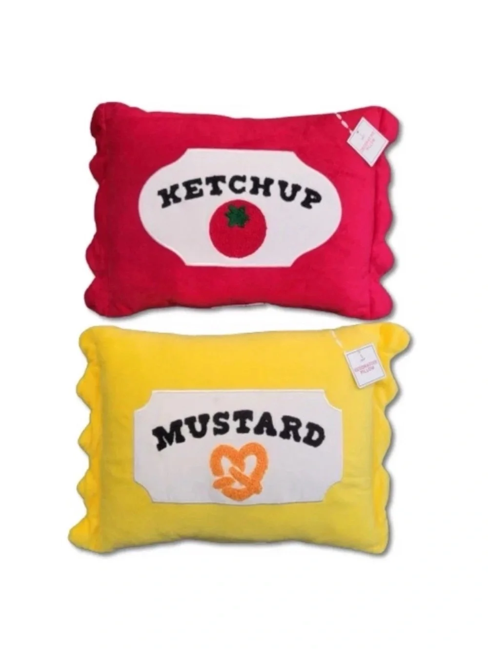 Ketchup & Mustard **2** Pillows from Target Accent Home Decor 14x10x2 NWT SEALED